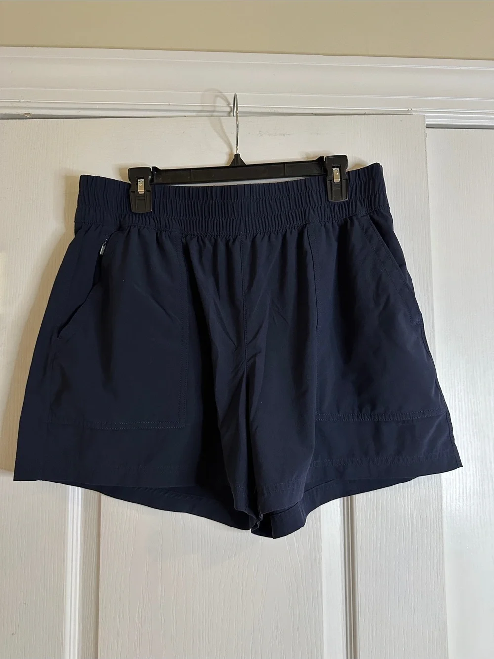Athleta Navy Elastic-Waist Athletic Shorts